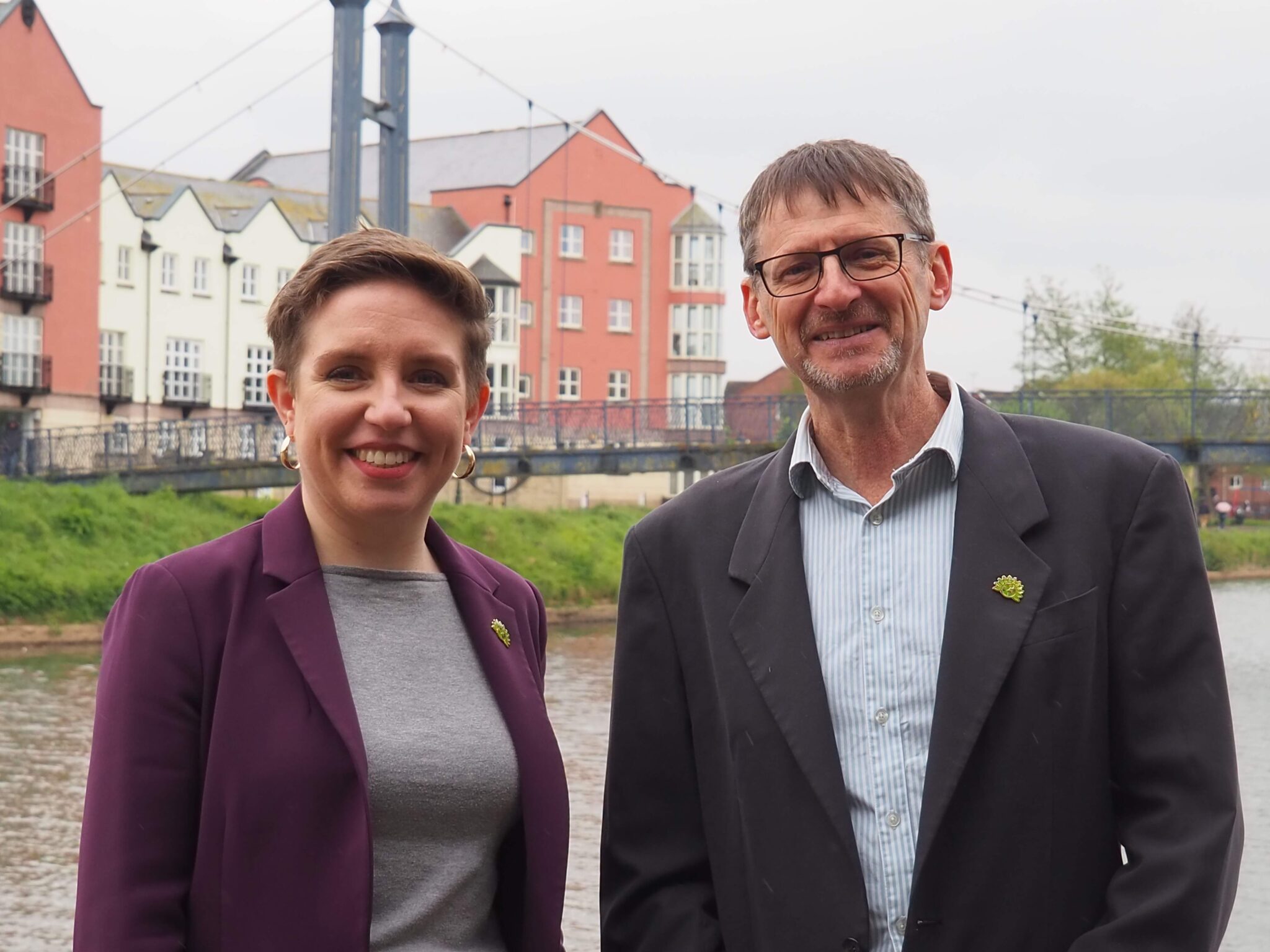 Andrew Bell, Green Party Candidate with Green Party Co-Leader Carla Denyer